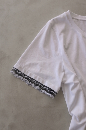 JERSEY KLEED KORTE MOUWEN perfect white