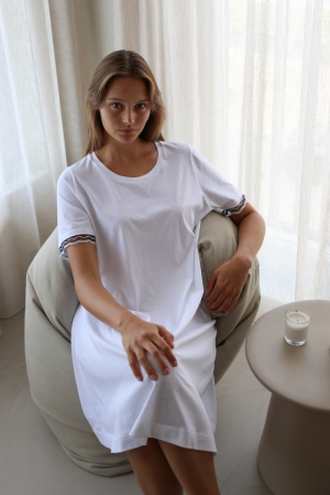 JERSEY KLEED KORTE MOUWEN perfect white