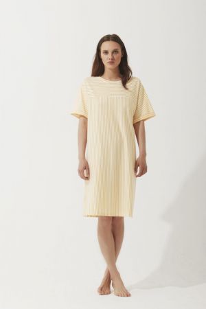GOWN KNITTED  YELLOW STRIPES