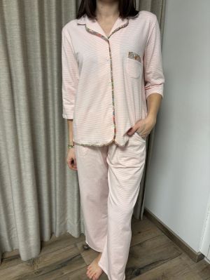 LANGE DOORKNOOP PYJAMA 0050 ROSE