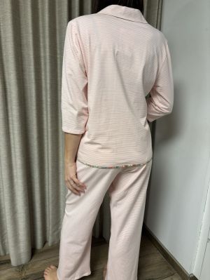 LANGE DOORKNOOP PYJAMA 0050 ROSE