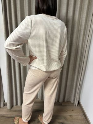 PYJAMA LANGE MOUWEN 2313 BEIGE CHIN