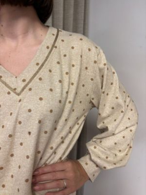 PYJAMA LANGE MOUWEN 0069 BEIGE